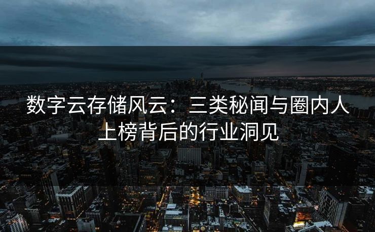 数字云存储风云：三类秘闻与圈内人上榜背后的行业洞见