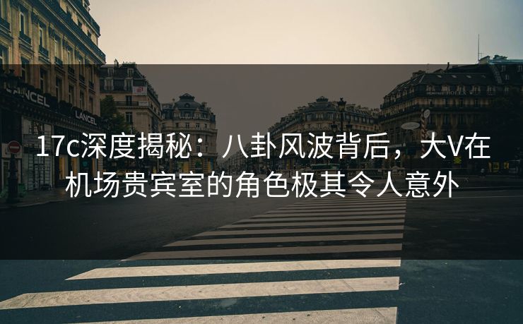 17c深度揭秘：八卦风波背后，大V在机场贵宾室的角色极其令人意外