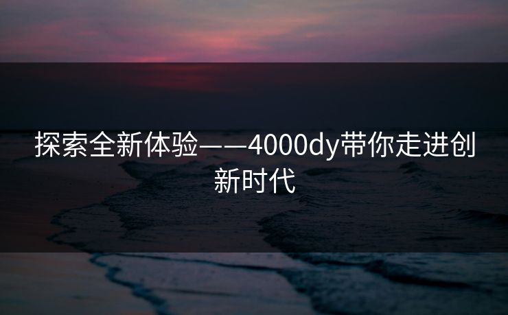 探索全新体验——4000dy带你走进创新时代