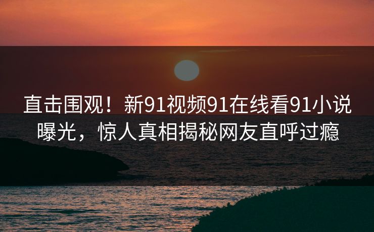 直击围观！新91视频91在线看91小说曝光，惊人真相揭秘网友直呼过瘾